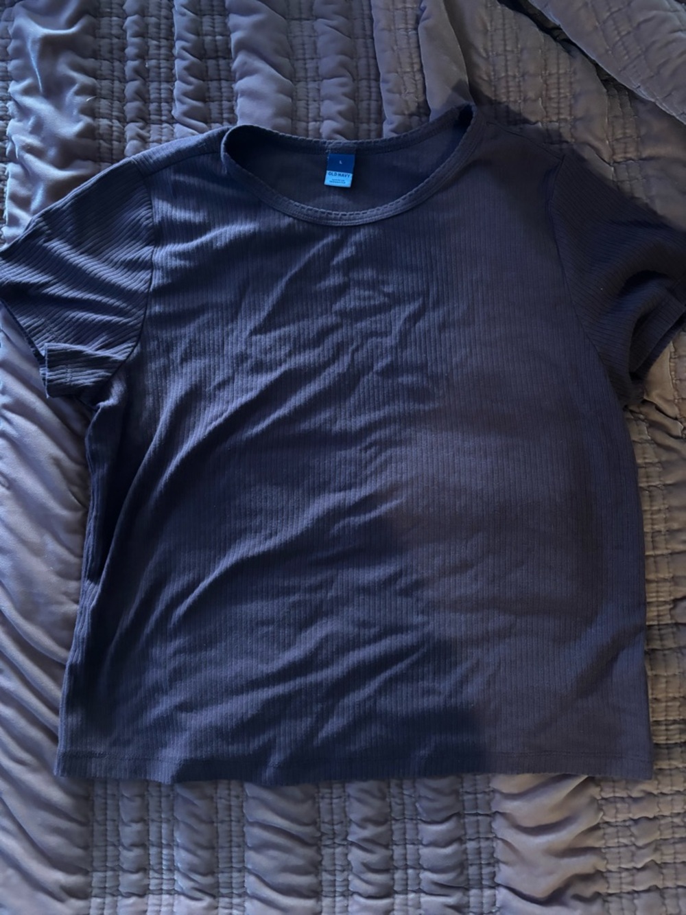 Old Navy Ribbed Short Sleeve Tee in Brown